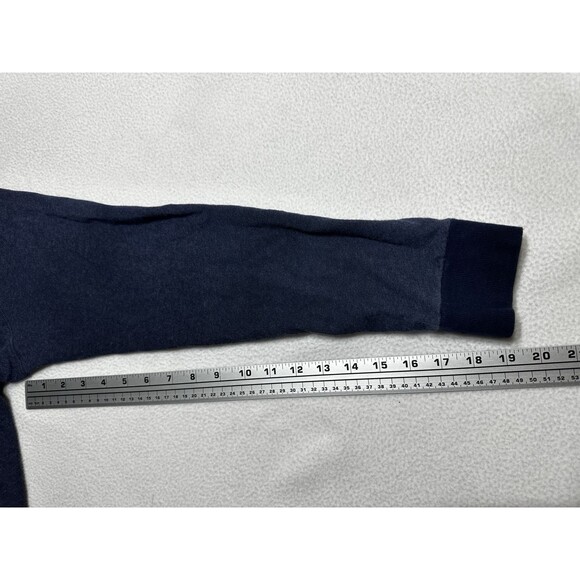 Criquet 1/4 Zip Pullover Mens Large Navy Golf Mock Neck Cotton Used - Picture 7 of 9